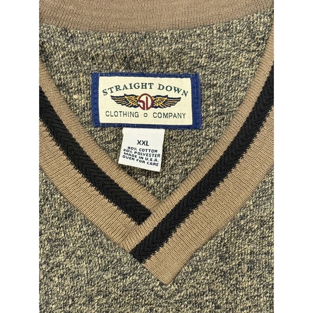Straight Down Mens Sweater Vest Brown XXL Mens Golf Pullover - Picture 4 of 4